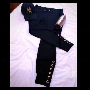 Express Joggers (Black and Rose Gold)